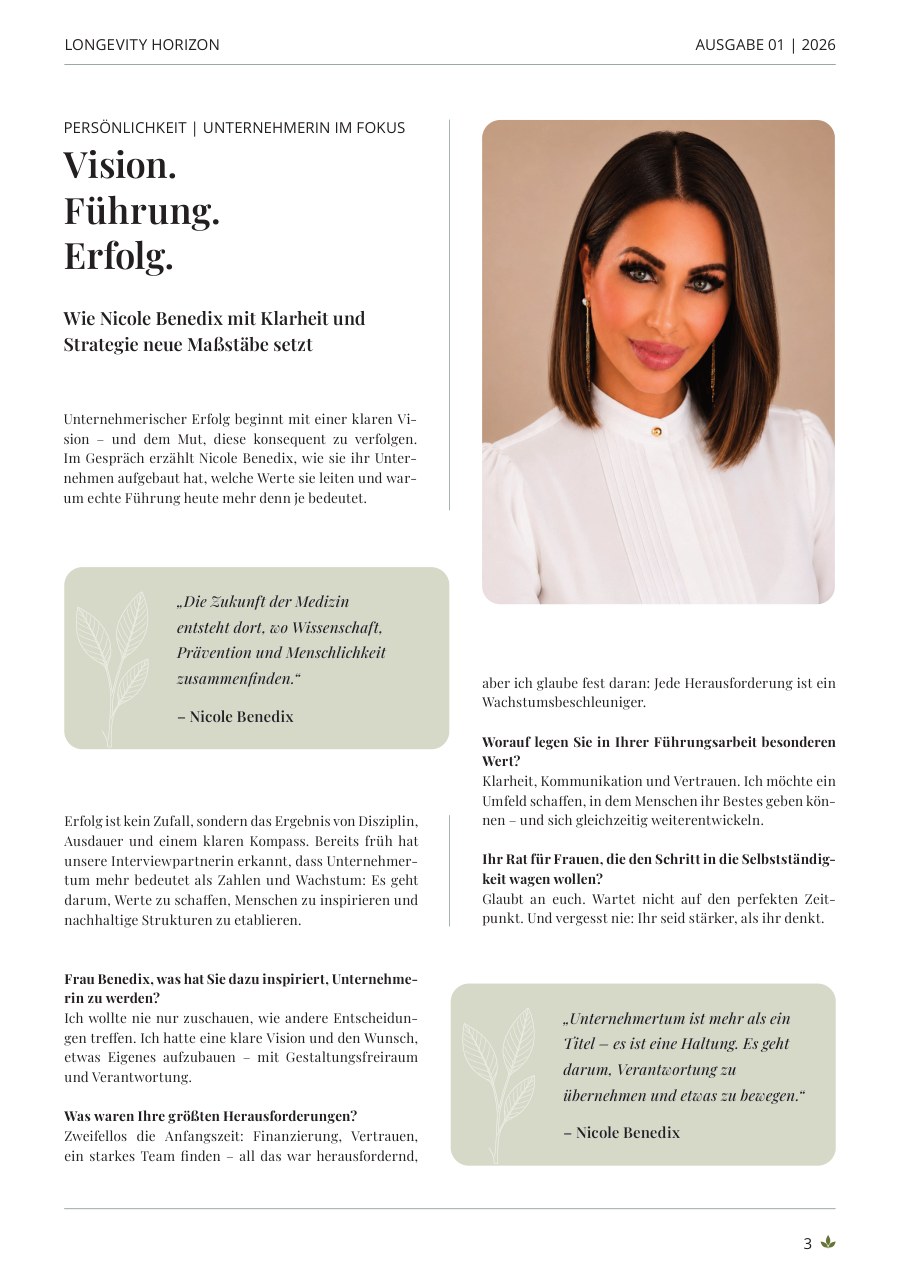 Nicole Benedix, Herausgeberin — Vision. Führung. Erfolg.